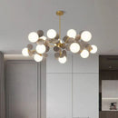Axyaa Glass LED Designer Chandelier for Living, Dining, and Bedroom - Modern Room Decoration Lighting