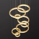 Axyaa Crystal Chandelier Stair Pendant Light for Modern Home Decor - Interior Lighting