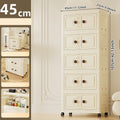 Axyaa Foldable White Plastic Storage Cabinet with Magnetic Closure for Home and Toys