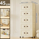 Axyaa Foldable White Plastic Storage Cabinet with Magnetic Closure for Home and Toys