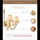 Axyaa Luxury Copper Chandelier: Elegant Ceiling Light for Living, Dining, Kitchen - Fabric Pendant Lighting