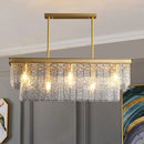 Axyaa Crystal LED Chandelier Ceiling Lights - Modern Golden Pendant Lighting