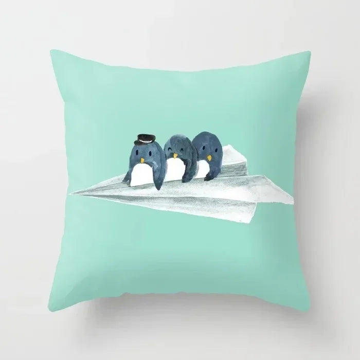 Axyaa Cartoon Animal Pillowcase: Office Car Seat Decor, Sofa Bedroom Cute Pillowcase