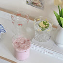 Axyaa Cute Bowknot Glass Cup | Kawaii Korean Coffee Tea Juice Wine Glasses