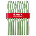 Axyaa Glass Wavy Straws Set - Eco-Friendly Reusable Colorful Drinking Straws