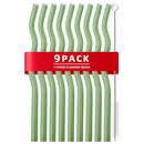 Axyaa Glass Wavy Straws Set - Eco-Friendly Reusable Colorful Drinking Straws