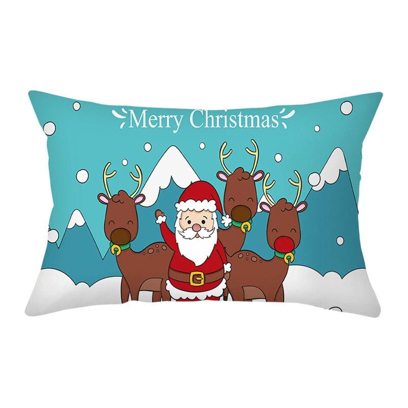 Axyaa Christmas Printed Deer & Santas Pillow Case 30x50cm