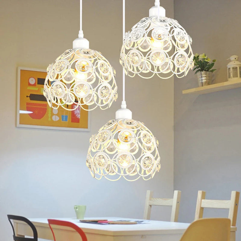 Axyaa Crystal K9 Pendant Lamp: Modern Industrial Hanging Light, Nordic Design Chandelier with LED Bulb