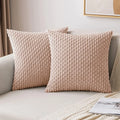 Axyaa Grey Boho Striped Corduroy Throw Pillow Covers for Farmhouse Couch