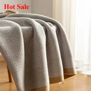 Axyaa Fish Bone Pattern Light Luxury Blanket for Living Room, Office, and Travel