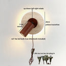 Axyaa LED Wall Lamp Yellow Travertine Wood Shade Indoor Lighting