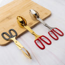 Axyaa Gold Food Scissor Tong for Kitchen Utensils & Cooking Clever Clamp