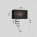 Axyaa LED Fabric Lampshade Wall Lamp Adjustable Spotlight for Bedroom Living Room