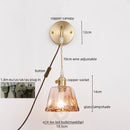 Axyaa Nordic Copper Glass LED Wall Light for Living Room, Bedroom, Bar - Modern Design