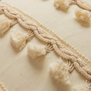Axyaa Beige Geometric Tassel Cushion Cover 45X45 - Boho Chic Decor Pillowcase