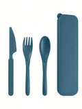 Axyaa Portable Cutlery Set: Plastic Knife, Fork & Spoon - Reusable for School, Outdoor, Camping