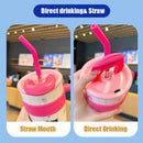 Axyaa Cute Thermos Water Bottle Insulated Stainless Steel Tumbler with Straw