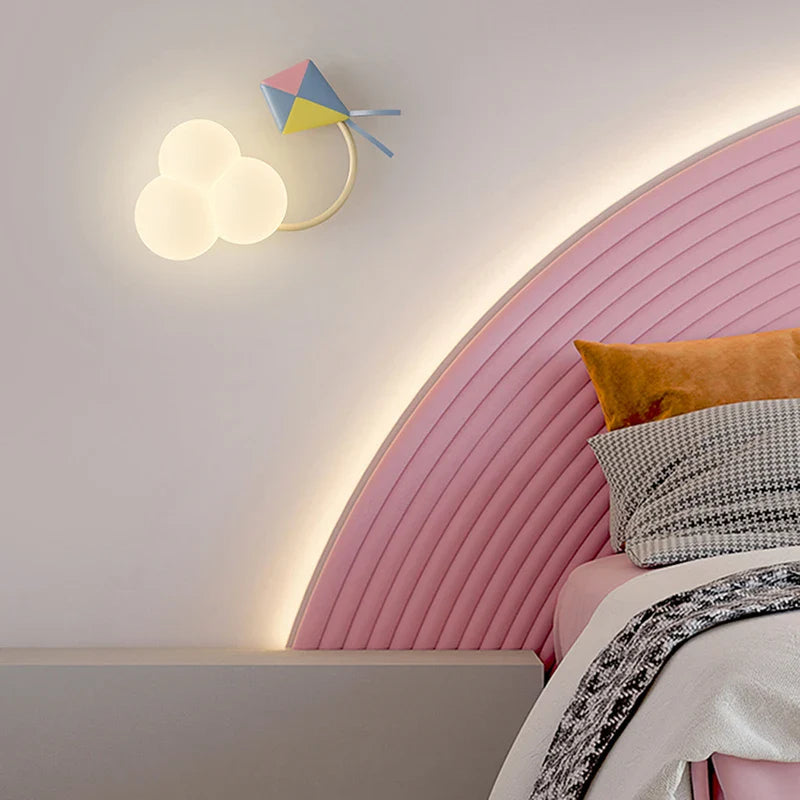 Axyaa Cartoon Airplane Wall Light in Rainbow Theme for Children's Bedroom