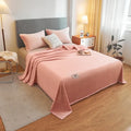 Axyaa Cloud Mink Blanket - Solid Color Fleece Nap Blanket with Simple Hemming
