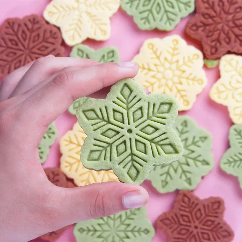 Axyaa Snowflake Cookie Cutter Set - 9Pcs Christmas Baking Tools & Pastry Molds