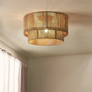 Axyaa Rattan & Hemp Rope Woven Chandelier: Country Style Ceiling Light
