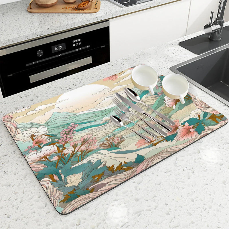 Axyaa Square Absorbent Dry Mat for Plants and Dishes