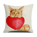 Funny Cats Print Pillow Case for Home Decor by Axyaa: 45x45cm Linen Cover