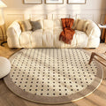 Axyaa French Retro Luxury Soft Round Carpet for Living Room Bedroom Décor