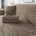 Axyaa Winter Flannel Sofa Cover: Thick, Soft Plush, Non-Slip, Protective Seat Cushion