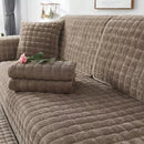 Axyaa Winter Flannel Sofa Cover: Thick, Soft Plush, Non-Slip, Protective Seat Cushion