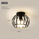 Axyaa Black Metal Cage Chandelier Ceiling Light Fixture