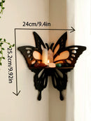 Axyaa Crystal Corner Shelf: Black Wood Wall Shelves for Essential Oils & Witchy Decor