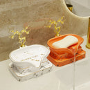Axya Ceramic Soap Dish Drain Shelf for Luxury Bathroom Décor.
