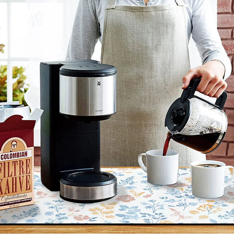 Axyaa Floral Kitchen Drying Mat - Small & Large Absorbent Drain Pad for Coffee & Bathroom