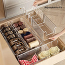 Axyaa Expandable Belt Organizer with Dividers: Clear Snack Storage Box