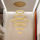 Axyaa Crystal Chandelier Stair Pendant Living Room Lighting Modern Interior Light