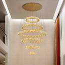 Axyaa Crystal Chandelier Stair Pendant Living Room Interior Lighting