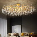Axyaa Modern Luxury Crystal Round Chandelier for Living, Dining, Lobby & Kitchen Island