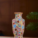 Axyaa Ancient Enamel Flower Bird Vase Collection - Home Desk Decor