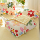 Axyaa Cozy Milk Fleece Three-layer Blanket - Single Double Warm Sofa Office Nap Blanket