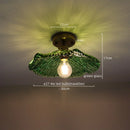 Axyaa Modern Green Glass LED Pendant Light for Kitchen, Bedroom, and Bar
