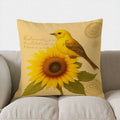 Sunflower & Bird Decorative Pillow Cover by Axyaa - Sofa, Bedroom, Car - Pattern Cushion Cover