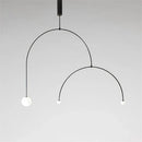 Axyaa Iron Line Chandelier: Modern Scandinavian Art Hanging Lamp for Living Room & Bedroom