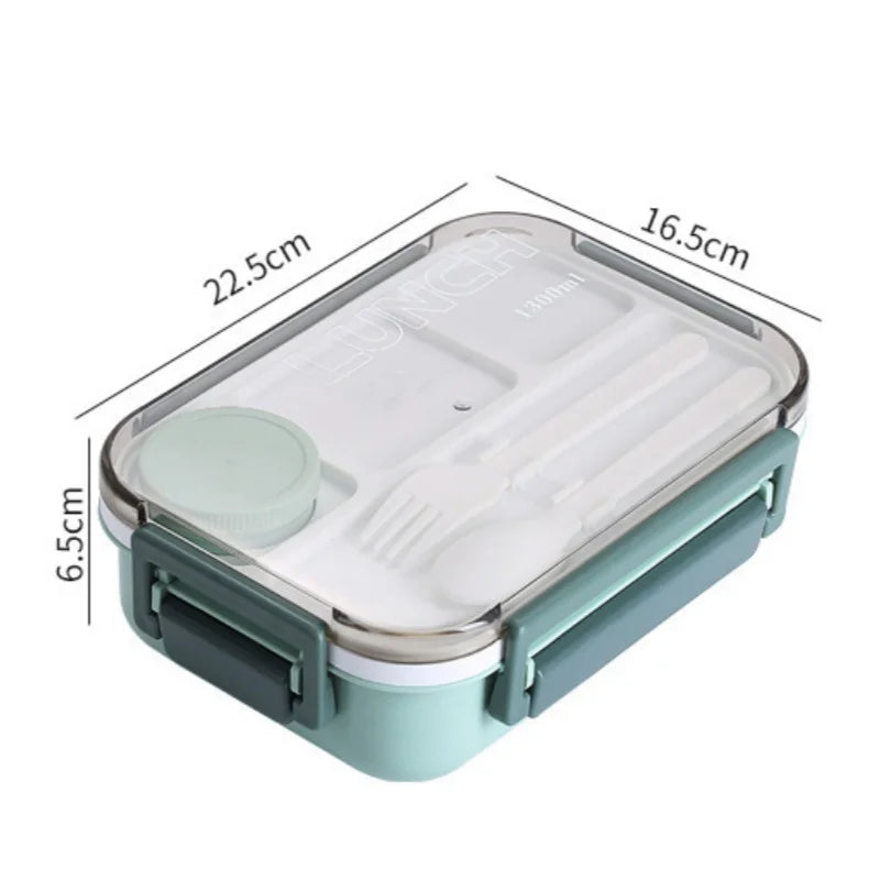 Axyaa 3-Compartment Bento Lunch Box with Fork and Spoon