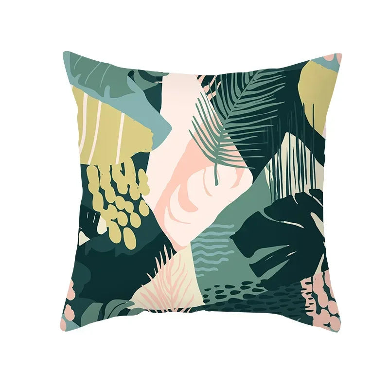 Axyaa Tropical Plant Pillowcase 45*45cm Decor for Home Office Car