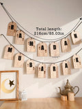 Ramadan Wooden Hanging Decorations Set with Letters for Home Decor by Axyaa