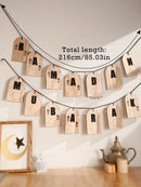 Ramadan Wooden Hanging Decorations Set with Letters for Home Decor by Axyaa