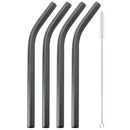 Axyaa Stainless Steel Wide Bent Straw Set with Cleaning Brush