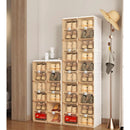 Axyaa Shoe Storage Box: Folding Organizer Rack with Magnetic Clear Door