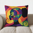 Colorful Silhouette Art Pillow Cover for Sofa, Bedroom, Car by Axyaa